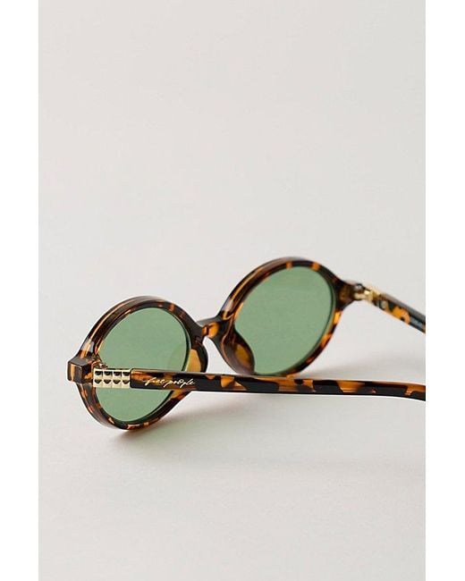 Free People Brown Oh Hello Round Sunglasses