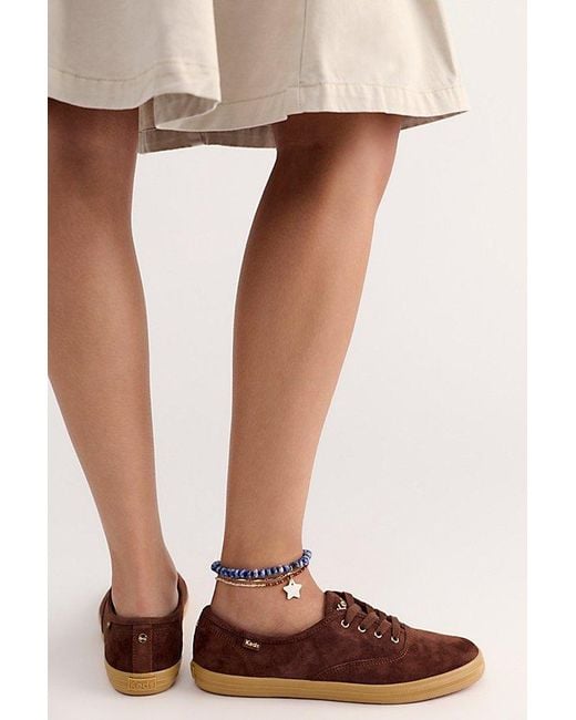 Keds Brown Champion Luxe Suede Lace-Up Sneakers
