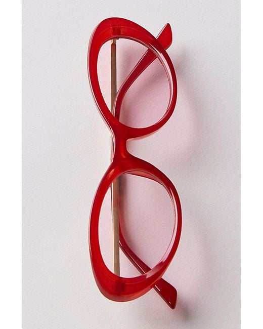 Free People Red Mae Oval Sunglasses