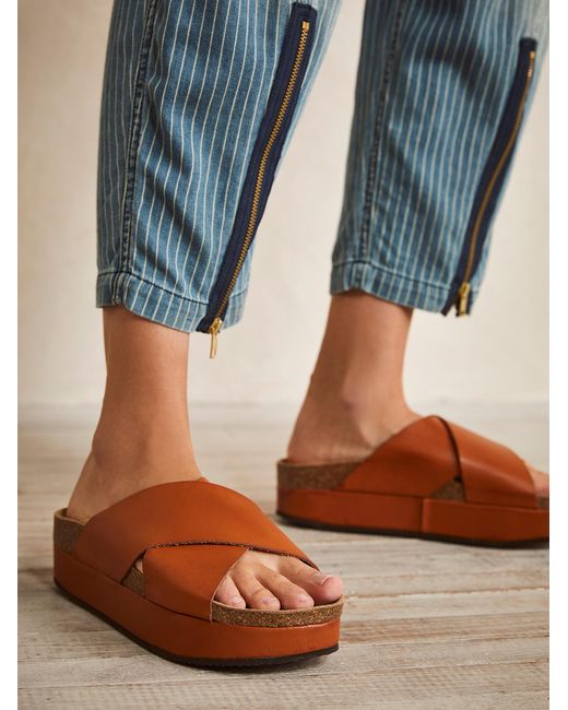 Free People Rubber Sidelines Flatform Sandals in Honey (Blue) - Lyst