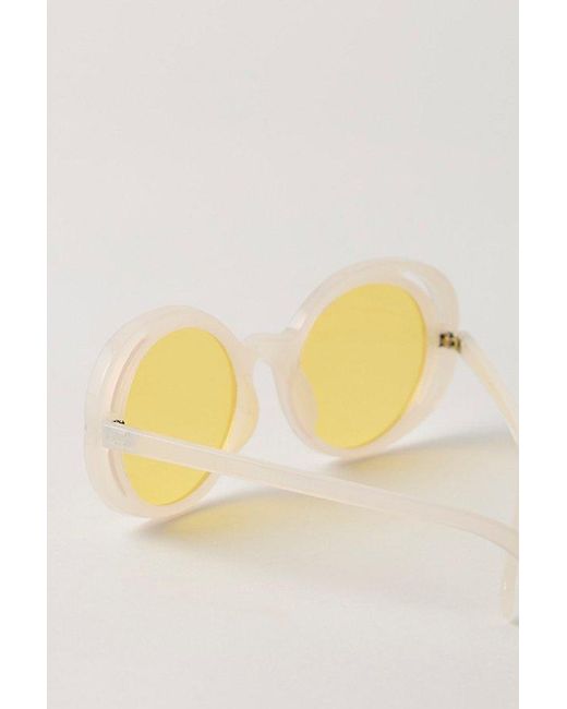 Free People Green Juni Oversized Round Sunglasses