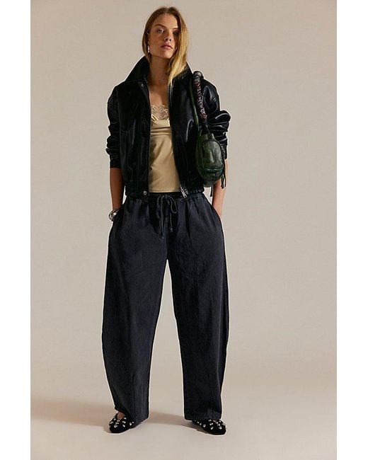 Free People Blue Lex Pull-On Barrel Pants