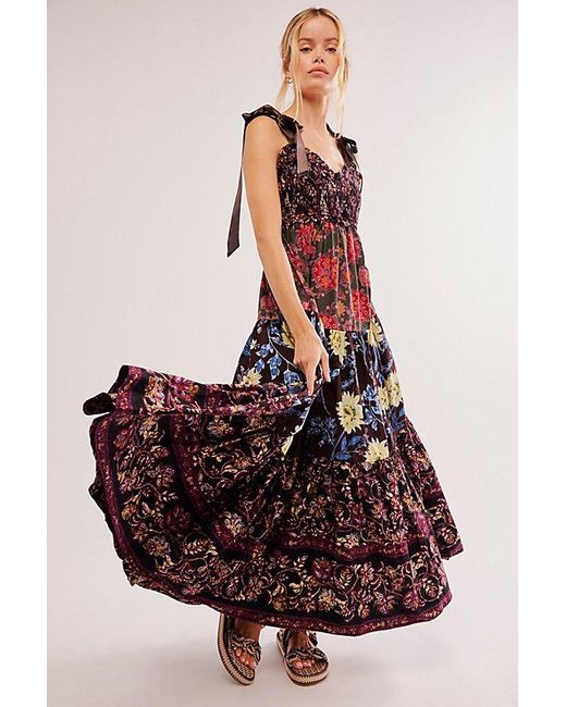 Free People Multicolor Bluebell Maxi At In Black Combo, Size: Xs
