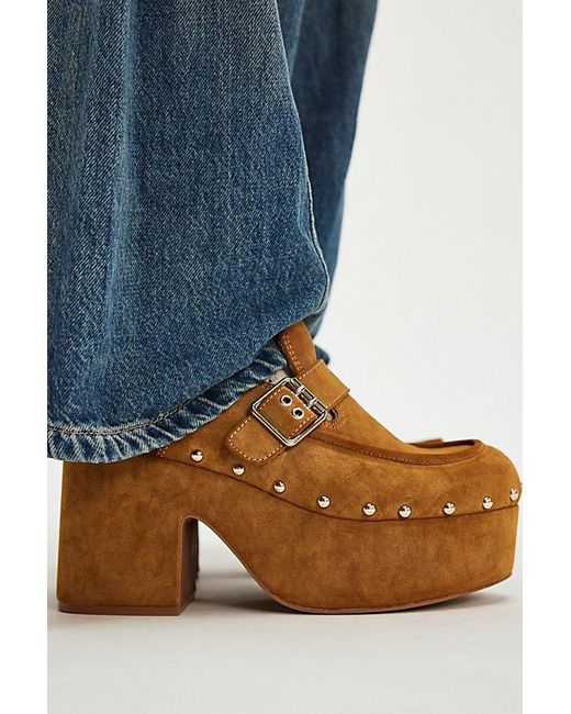Free People Blue Anya Suede Clogs