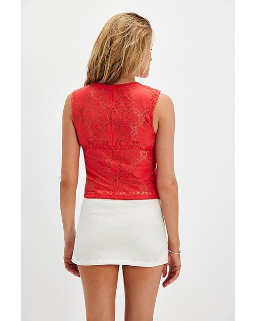 Free People Red Jae Knit Top