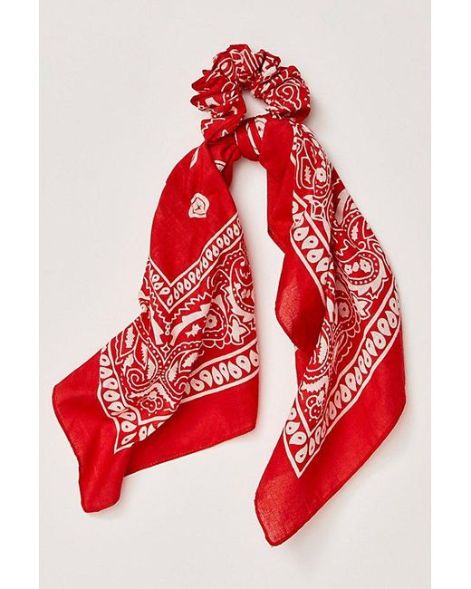 Free People Red Simply Printed Pony Scarf