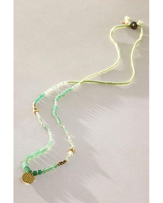 Free People Brown Ocean Haze Semi-Precious Necklace
