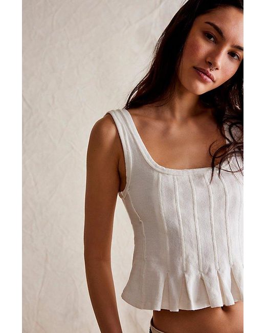 Free People White Roller Tank Top