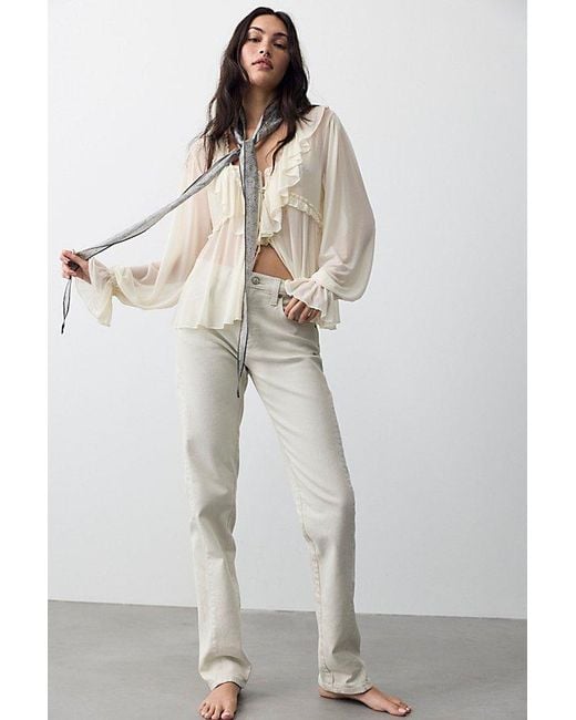 Free People White We The Free Edie High-Rise Tapered Jeans