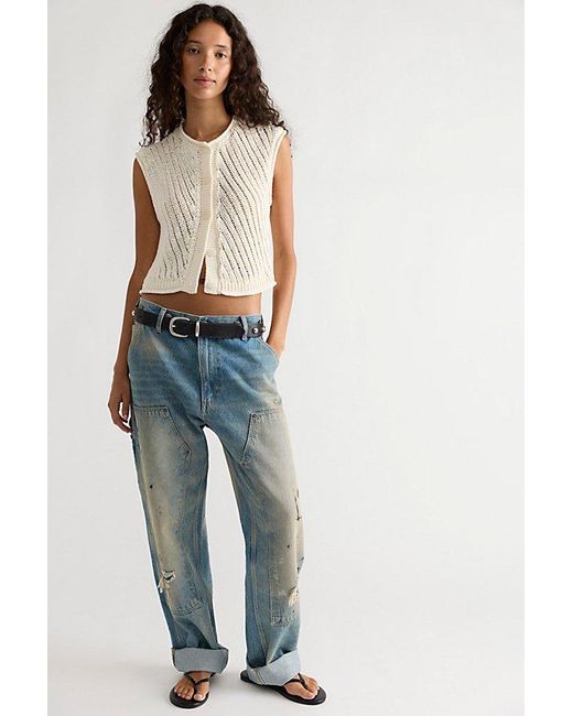 Free People Multicolor Drop Stitch Cotton Vest