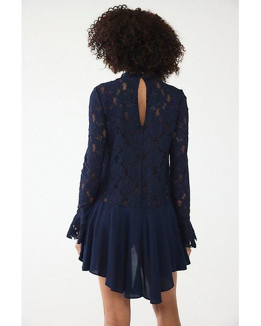 Free People Blue First Crush Lace Tunic