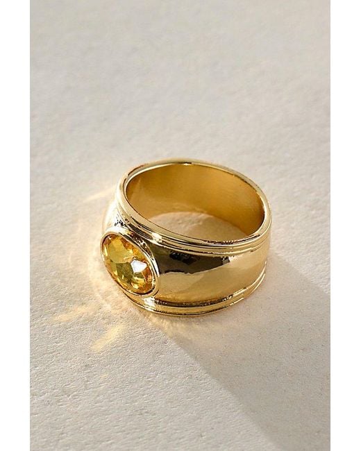 Free People Metallic Orbit Stone Pinky Ring