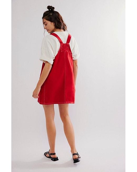 Free People Red We The Free Overall Smock Mini Top