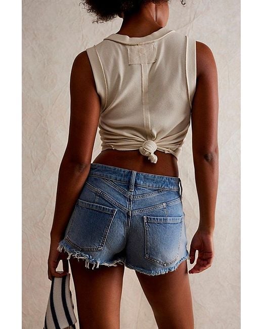 Free People Blue Crvy High Voltage Shorts