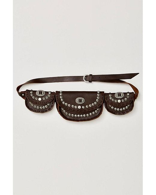 Free People Brown Lucky Stars Pocket Belt
