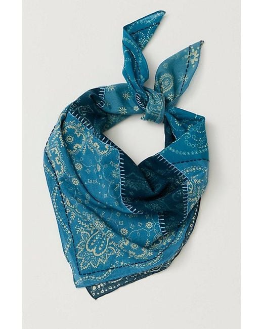 Free People Blue Stars Aligned Patchwork Bandana