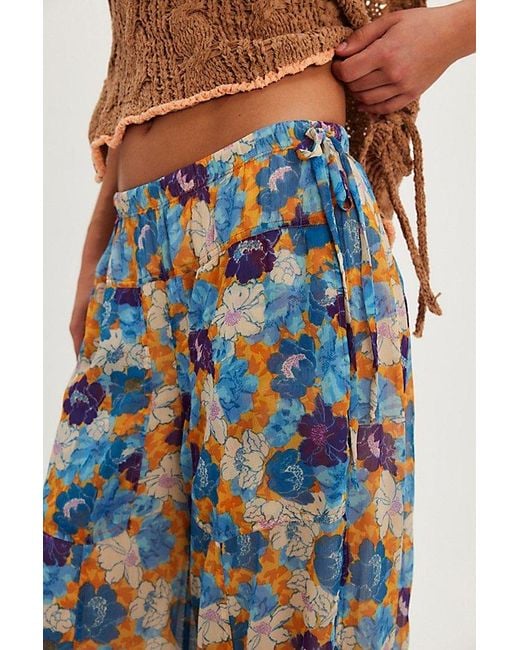 Free People Blue Misty Printed Bubble Pant