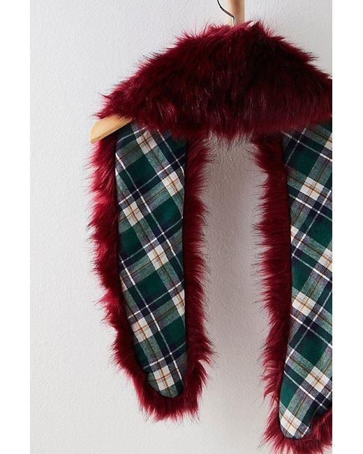 Free People Red Jagger Faux Fur Collar