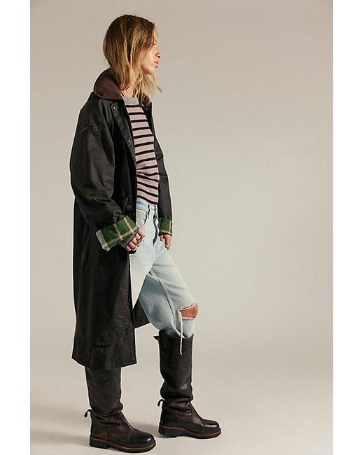 Free People Green Janina Wax Coat Jacket