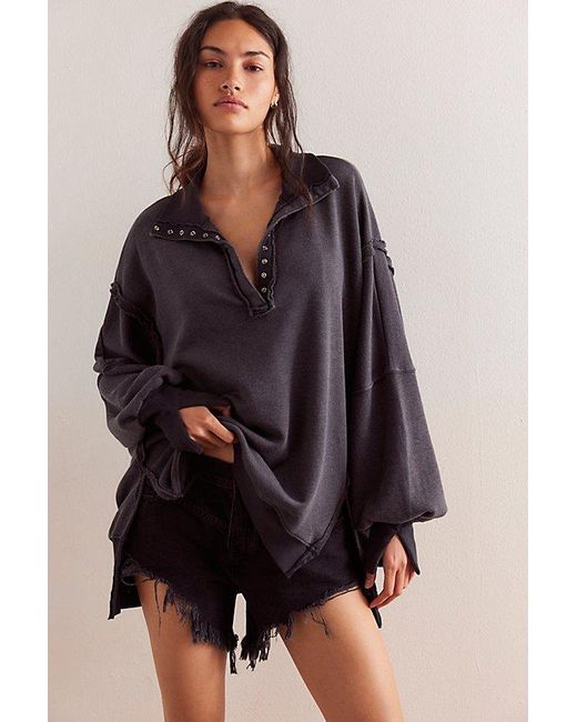 Free People Black We The Free Camden Henley Sweatshirt
