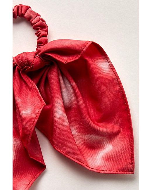 Free People Red Tied Together With A Smile Scrunchie