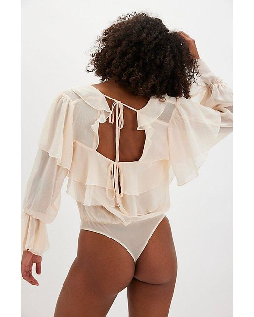 Intimately By Free People Brown Give Me Drama Bodysuit By