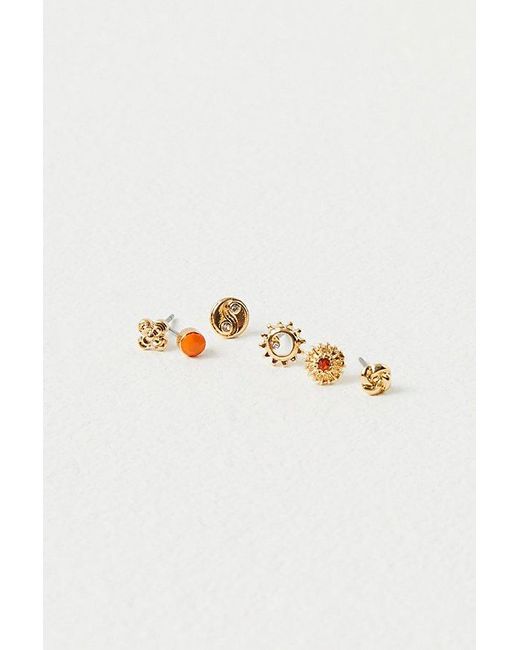 Free People Natural Teeny Tiny Mega Stud Earring Set At In Here And Now