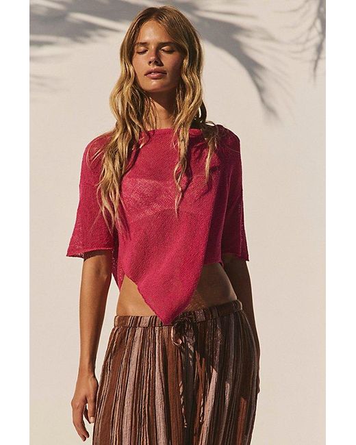 free-est Red Aree Sweater Top By