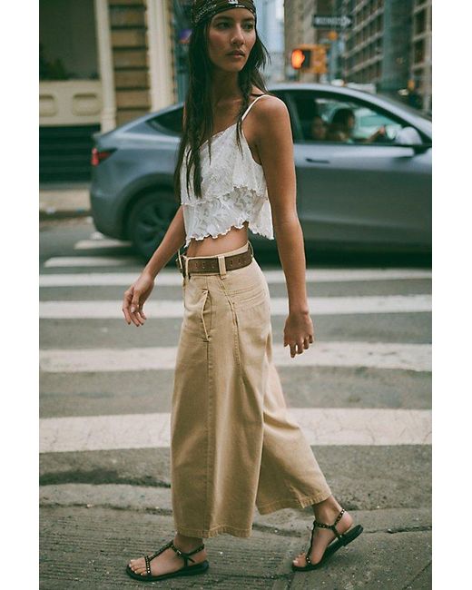 Free People Green We The Free Lay Down Chino Trousers