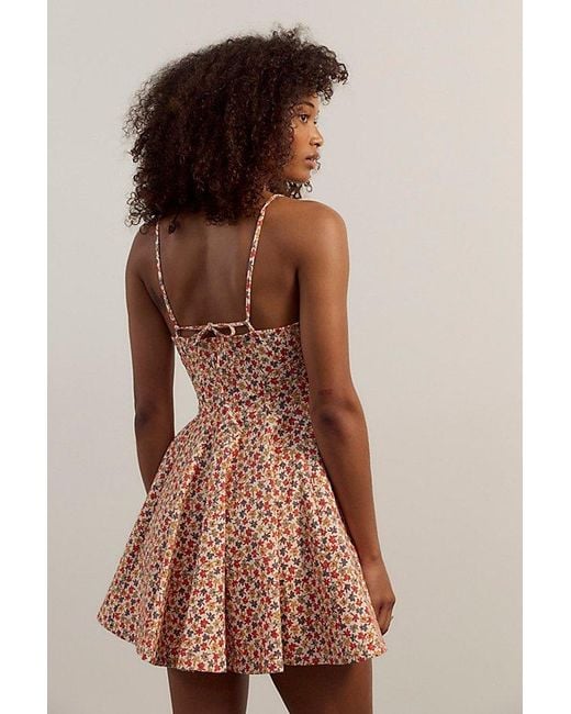 Free People Brown Tan Lines Printed Mini Dress