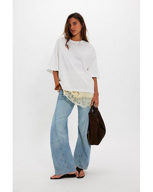 Free People White We The Free Perfect Oversized Tee
