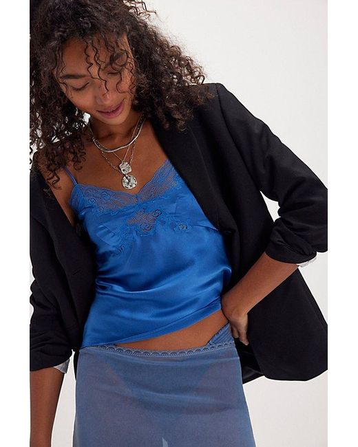 Only Hearts Blue Silk Charmeuse Cami By