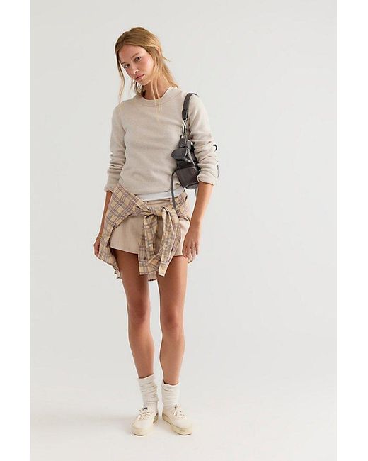Free People Natural Malibu Cashmere Crewneck Sweater
