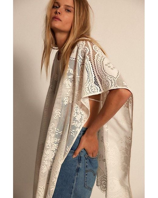 Free People Natural Elsa Poncho Jacket