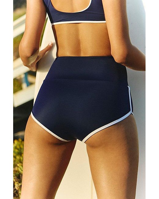 Salt Gypsy Blue Betty High-Waisted Boyshort Surf Bottoms