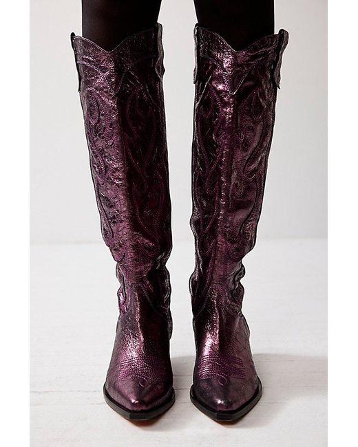 Free People Red Moody Metallic Cowboy Boots
