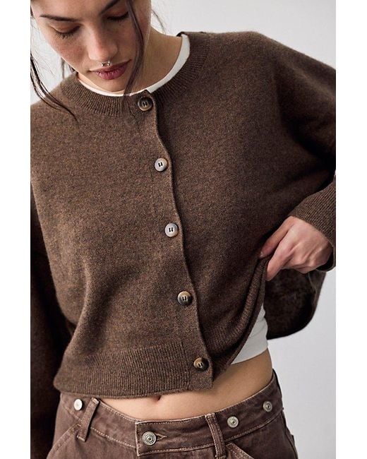 Free People Brown Ottilie Cashmere Cardi
