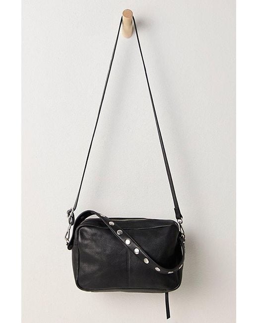 Free People Black Zia Zip Pocket Shoulder Bag
