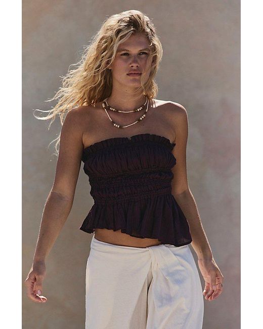 free-est Brown Daybreak Cotton Tube Top By