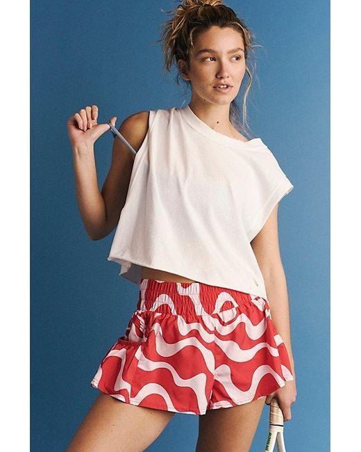 Fp Movement Red Get Your Flirt On Printed Shorts