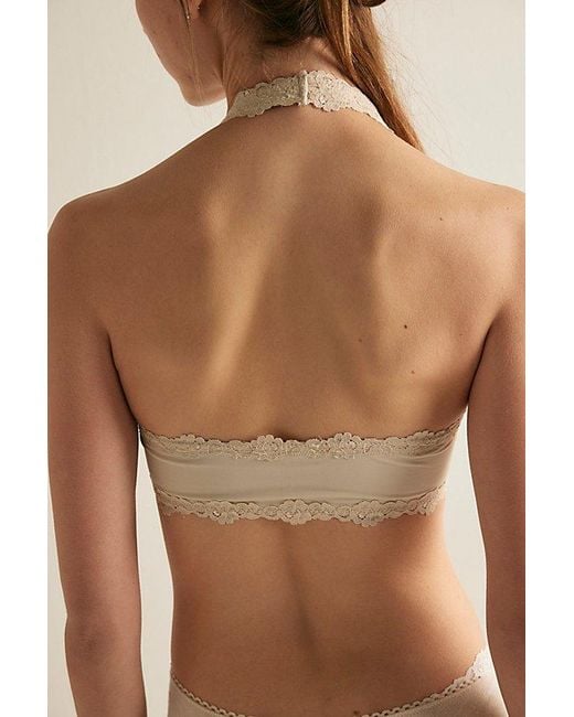 Intimately By Free People Brown Charlie Lace Microfiber Halter Bralette By