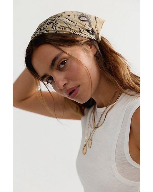 Free People Brown Bridgette Silk Hair Scarf