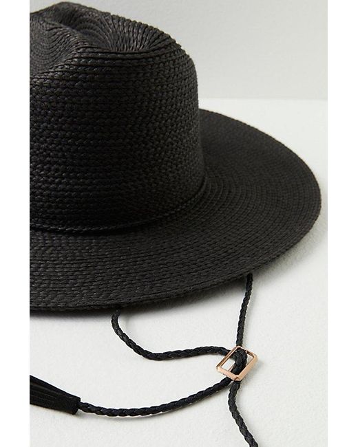 Free People Desert Riviera Packable Straw Hat At In Black