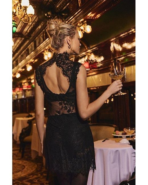 Free People Black One More Time Mini Slip Dress By