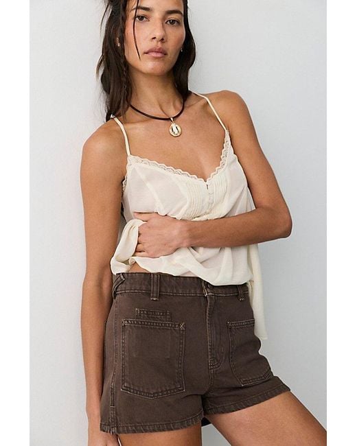 Free People Brown Bettie Sailor Shorts