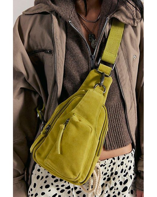 Free People Hudson Suede Sling Bag in Yellow | Lyst display picture 1
