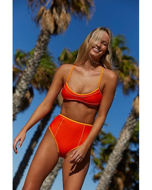 Free People Orange Free-est Kristi Crop Bikini Top