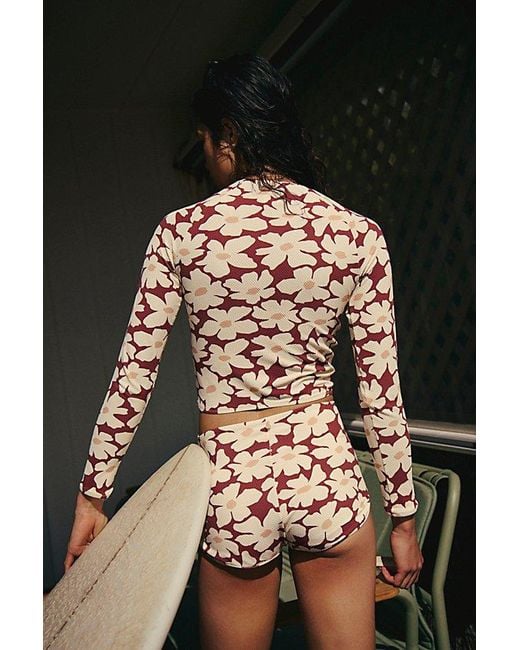 Rhythm Brown Long-Sleeve Surf Crop