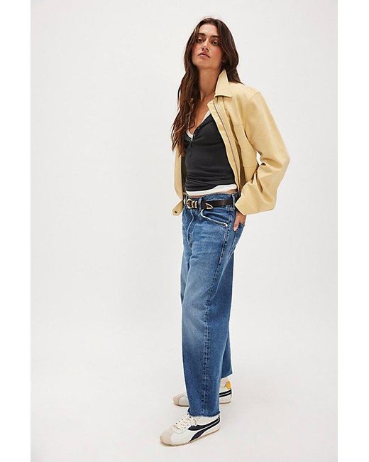 Citizens of Humanity Blue Ayla Raw Hem Crop Jeans