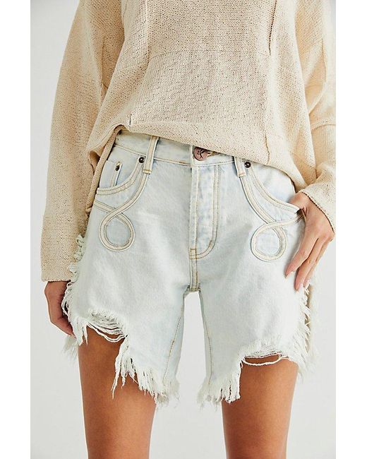 One Teaspoon White Frankies Cutoff Shorts
